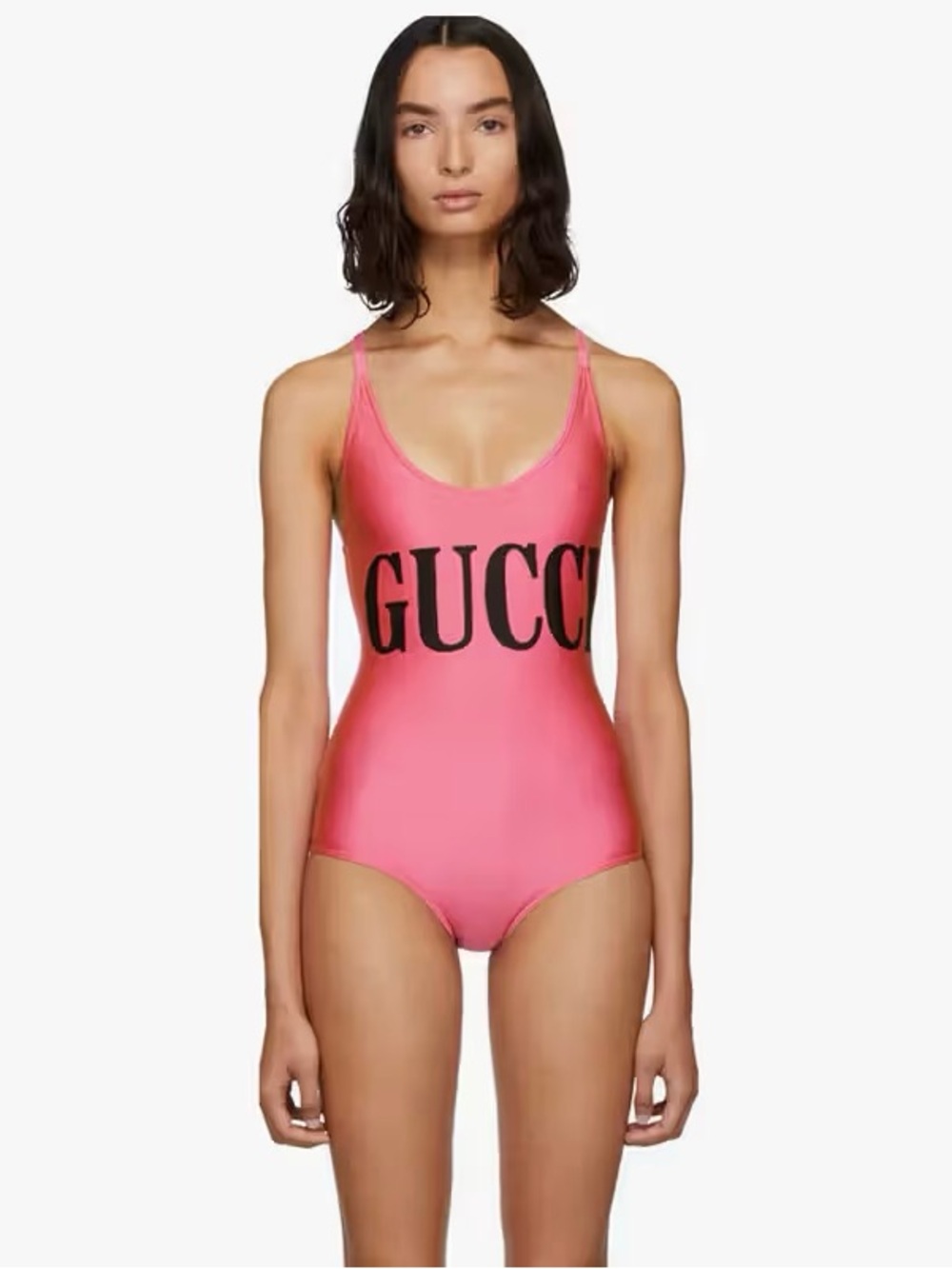 Gucci Hot Pink Logo One-Piece Swimsuit | Size S